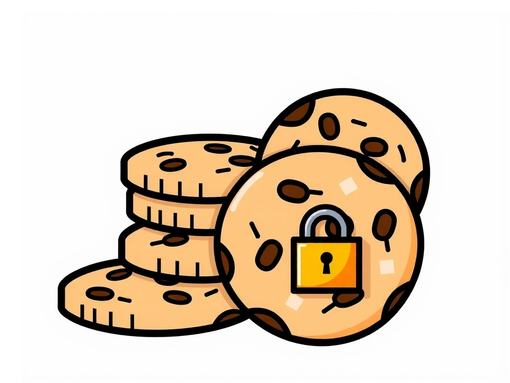 Ilustrace souborů cookie jako digitálních sušenek