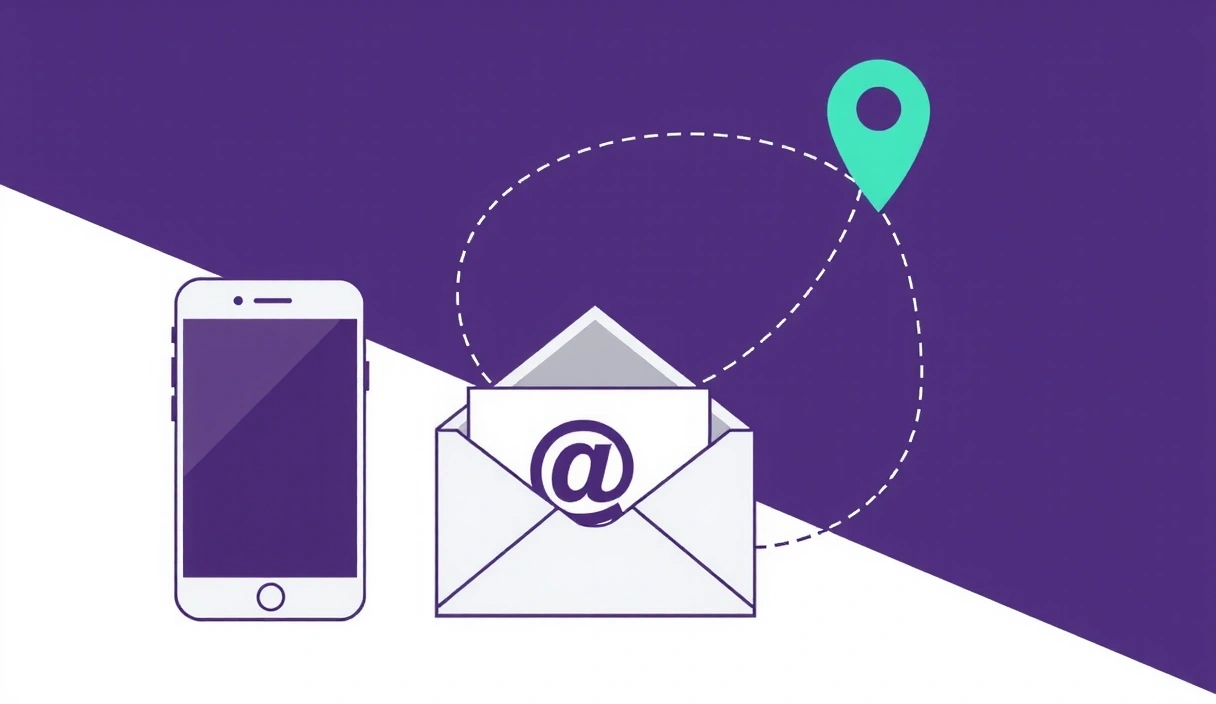 Ilustrace telefonu, obálky a mapy symbolizující kontakt a komunikaci s webtonic