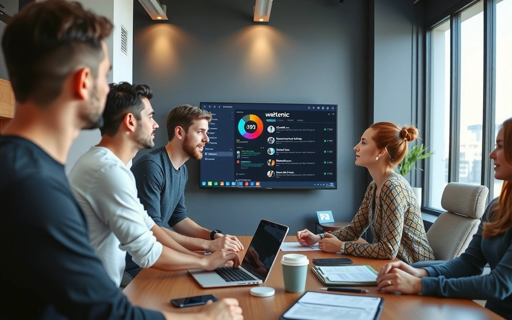 Tým webtonic diskutuje o projektu